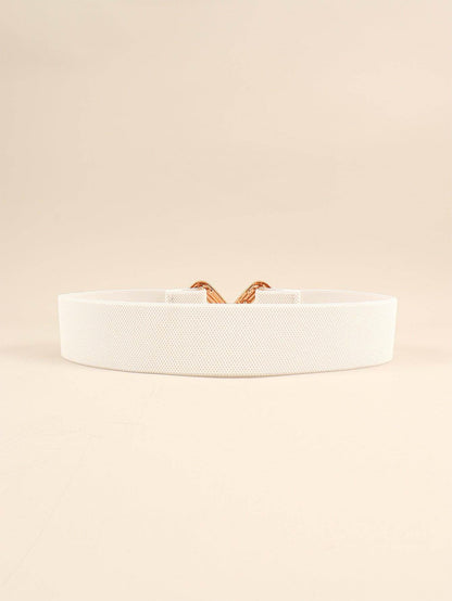 Geometric Buckle Elastic Wide Belt for Stylish Comfort