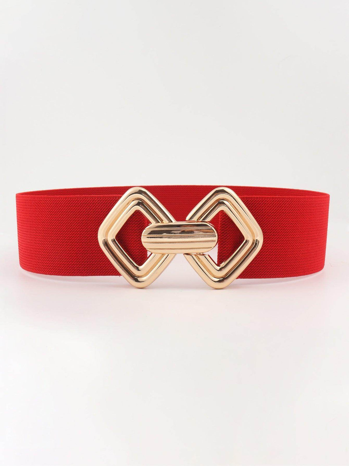 Geometric Buckle Elastic Wide Belt for Stylish Comfort