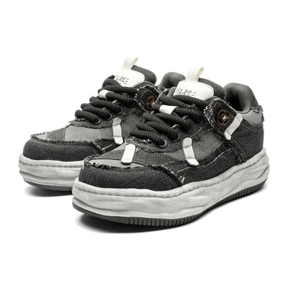 Special-interest Design 7cm Invisible Height Increasing Distressed Dissolved Board Shoes