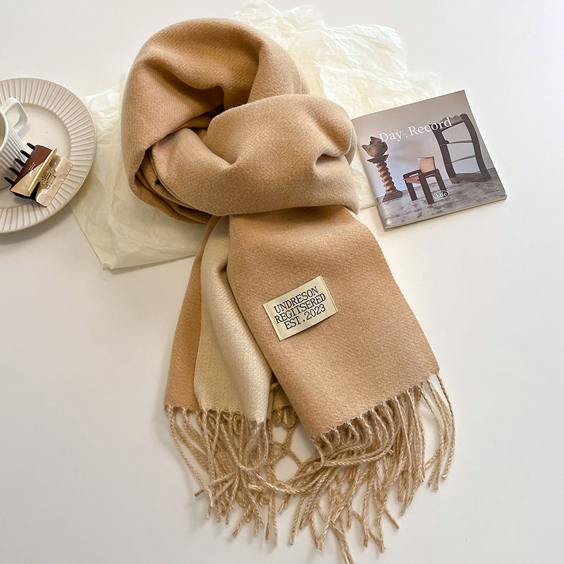 Double-sided Artificial Cashmere Scarf Women&