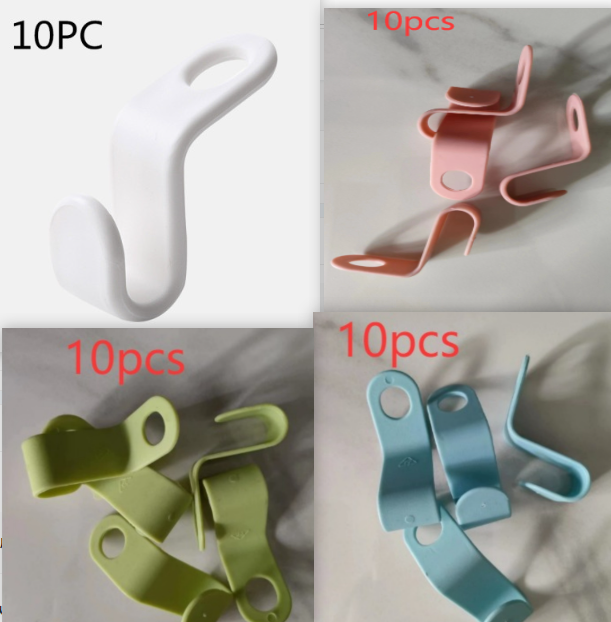 Plastic Closet Stack Hanger Rack Multi-function Wardrobe Space-saving Hanger Hook Coat Hook Bedroom Storage Wardrobe Organizer