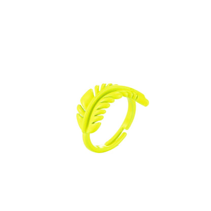 Feather Ring Enamel Bohemian Jewelry Adjustable Ring Y2K Colorful Ring
