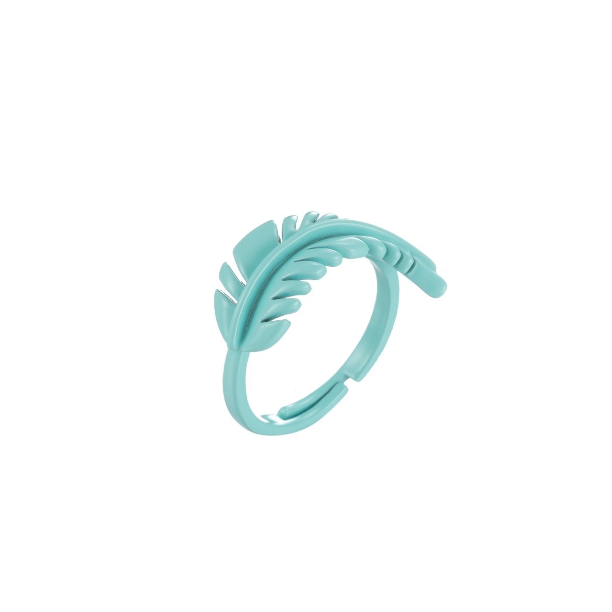 Feather Ring Enamel Bohemian Jewelry Adjustable Ring Y2K Colorful Ring