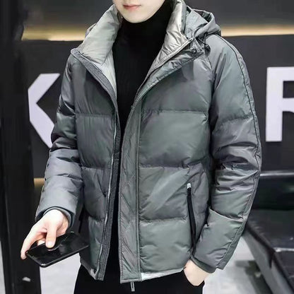 Thick Warm White Duck Down Hooded Jacket