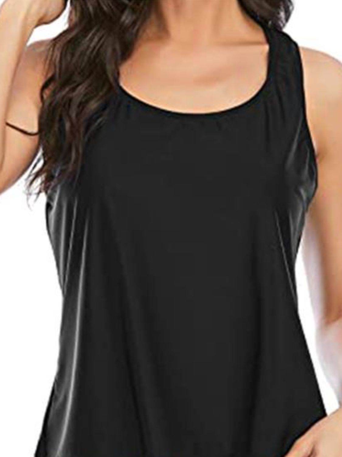Cutout Printed Round Neck Three-Piece Swim Set