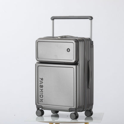 2026 New Large Capacity Front Opening Aluminum Frame Luggage With ABS PC Zipper Boarding Box 20-28 Inches