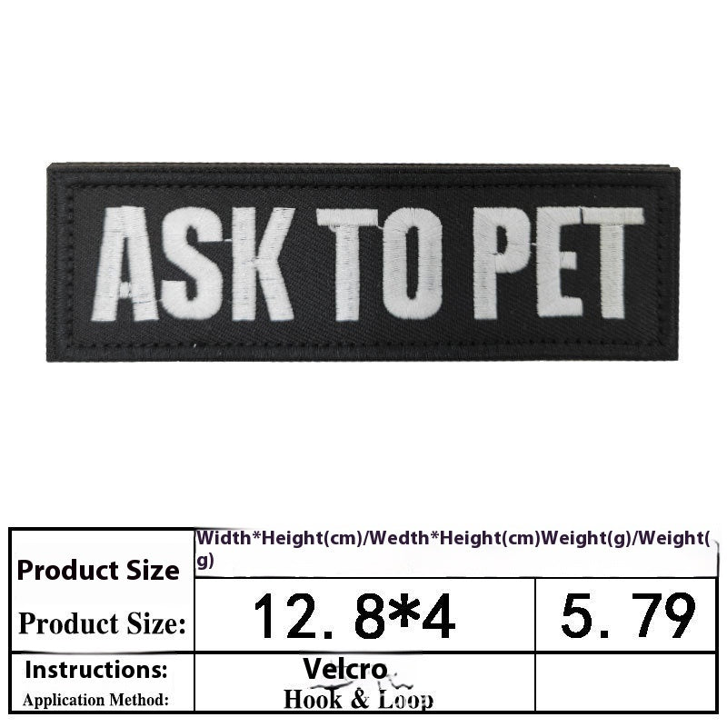 Pet Dog Accessories Embroidered Velcro New Pet Clothing Decorative Sticker Computer Embroidery Chapter