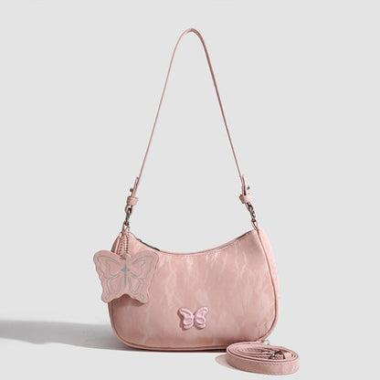 Simple Underarm Bag Women, Fashion Bow Small Square Bag Versatile Shoulder Crossbody Bag