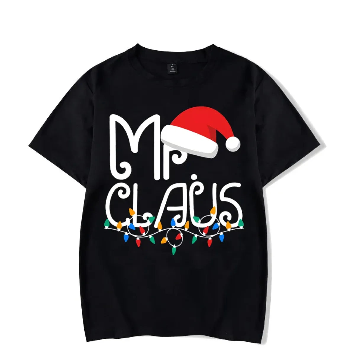 Mr. Claus Christmas T-Shirt - Festive Holiday Lights Graphic Tee