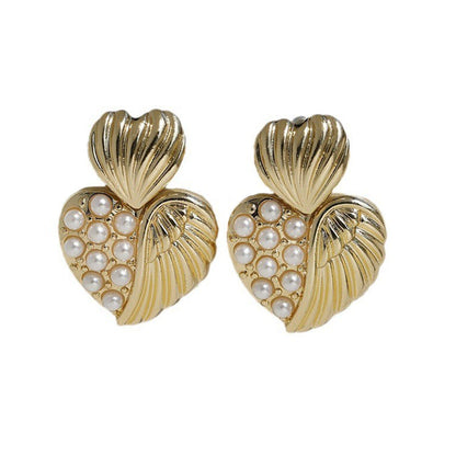 New Arrival Minimalist Women Earrings, Irregular Studs, Geometric Alloy Circle Pearl Drop Earrings