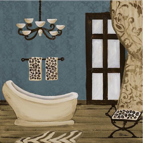 Modern Retro Bathroom Canvas Painting Mural Poster Wall