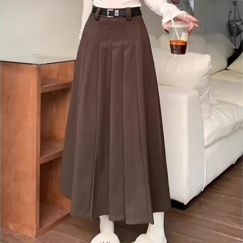 Womens Fashionable Casual Wool Plus-Size Skirt