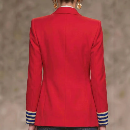 Womens French-style Vintage Red Blazer