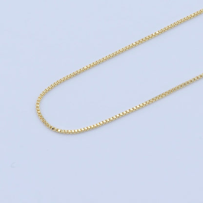 Fine Gold Box Chain 0.5mm BOX Chain - Dainty Box chain 17.5 inch Box Chain Necklace Jewelry Making Supply | WA-242 Clearance Pricing