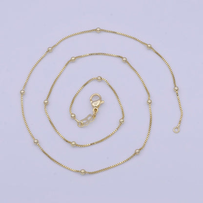 Fine Satellite Chain 18" Ready to Wear 14k Gold Filled Box Chain with Lobster Clasp, Simple Everyday Layering Necklace | WA-1108 Clearance Pricing