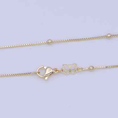 Fine Satellite Chain 18" Ready to Wear 14k Gold Filled Box Chain with Lobster Clasp, Simple Everyday Layering Necklace | WA-1108 Clearance Pricing