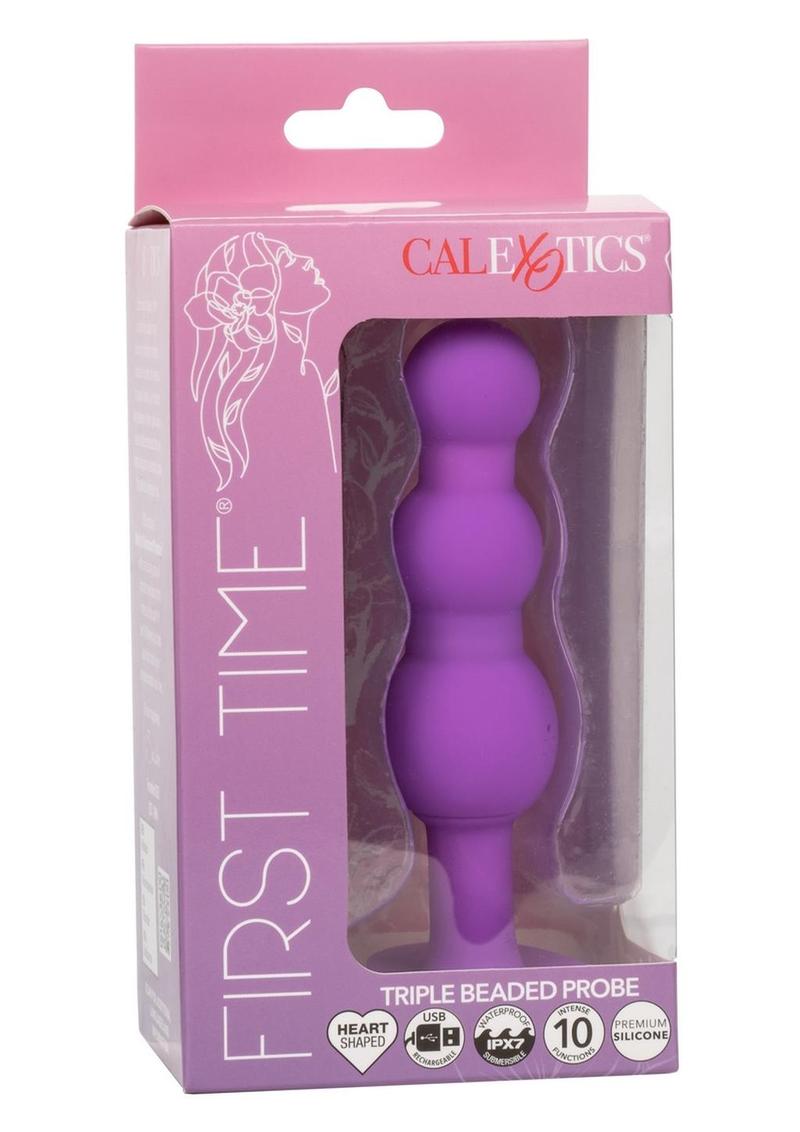 First Time Triple Beaded Silicone Rechargeable Probe