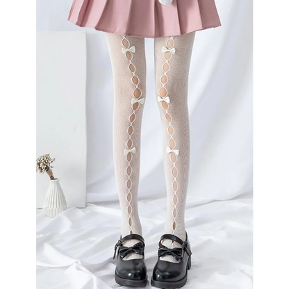 Spicy Girl Bow Fishing Net Stockings