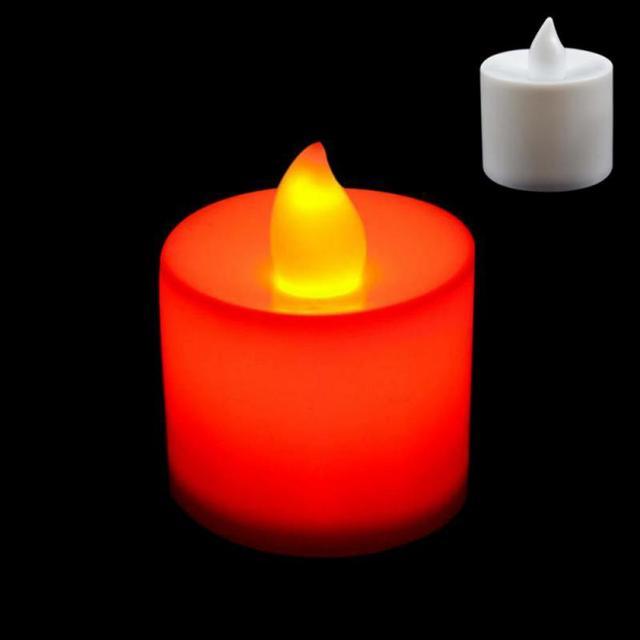 Flameless LED Tea Lights Candles Battery Powered Colorful Flickering Pillar Flickering Bright Tea lights Battery Operated/Powered Flameless Candles White Base Candles Tea light Romantic party Home Decor