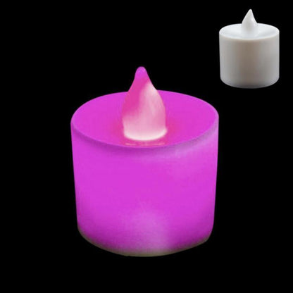 Flameless LED Tea Lights Candles Battery Powered Colorful Flickering Pillar Flickering Bright Tea lights Battery Operated/Powered Flameless Candles White Base Candles Tea light Romantic party Home Decor