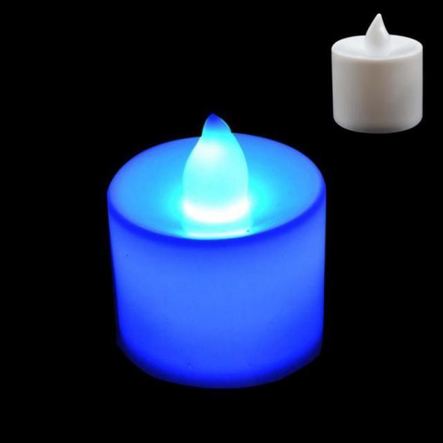 Flameless LED Tea Lights Candles Battery Powered Colorful Flickering Pillar Flickering Bright Tea lights Battery Operated/Powered Flameless Candles White Base Candles Tea light Romantic party Home Decor