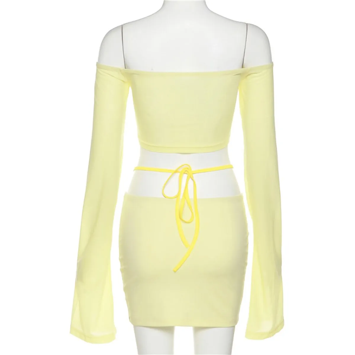 Off Shoulder Flare Crop/Skirt Club Set