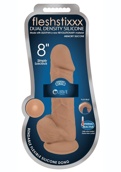 Fleshstixxx Dual Density Silicone Bendable Dong with Balls