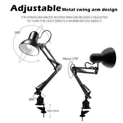 Flexible Led Desk Lamp Home Office Modern Table Lamp Metal Architect Adjustable Folding Reading Light Decorative Table Lamp Cute Study Lamps for Bedroom Décor