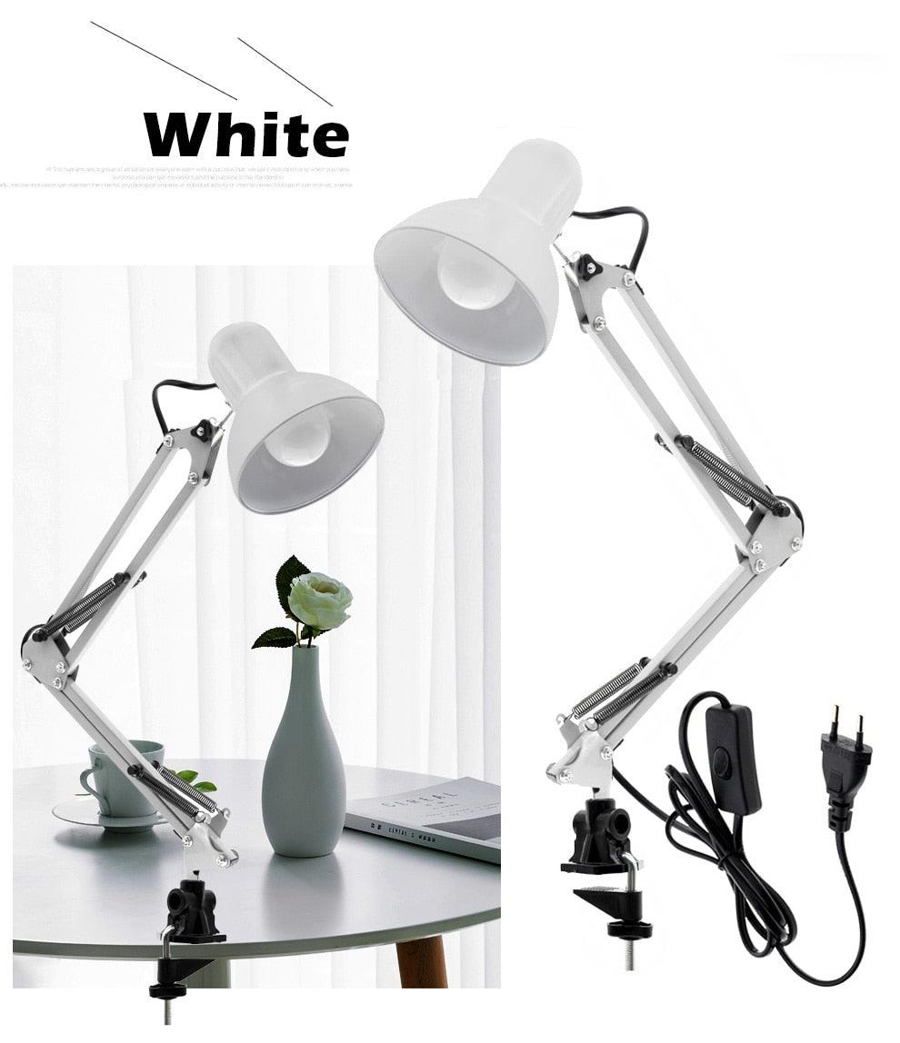 Flexible Led Desk Lamp Home Office Modern Table Lamp Metal Architect Adjustable Folding Reading Light Decorative Table Lamp Cute Study Lamps for Bedroom Décor