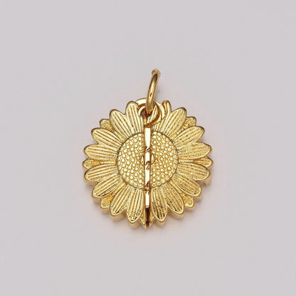 Flower Locket Charm Necklace Encouraging Word Pendant Necklace Engraved Jewelry M-834 - M-837