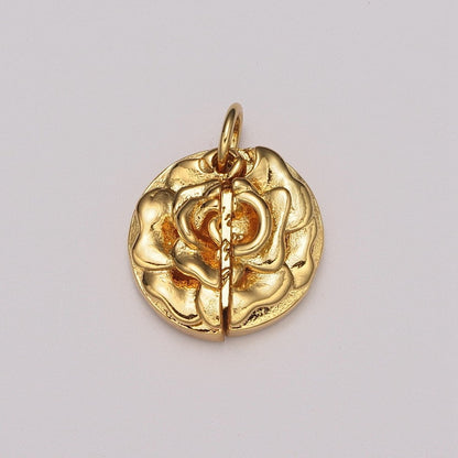 Flower Locket Charm Necklace Encouraging Word Pendant Necklace Engraved Jewelry M-834 - M-837