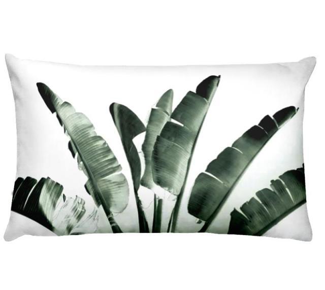 Flowers Birds Green Plants Printed Waist Pillowcase Home Pillow Decoration Tropical Green Texture Exotic Flower Cotton Linen Outdoor Pillow Cases Sofa Bed Throw Pillow 50x30CM
