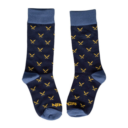 Fortnite Ninja Navy &amp; Blue Socks with Daggers - Adult