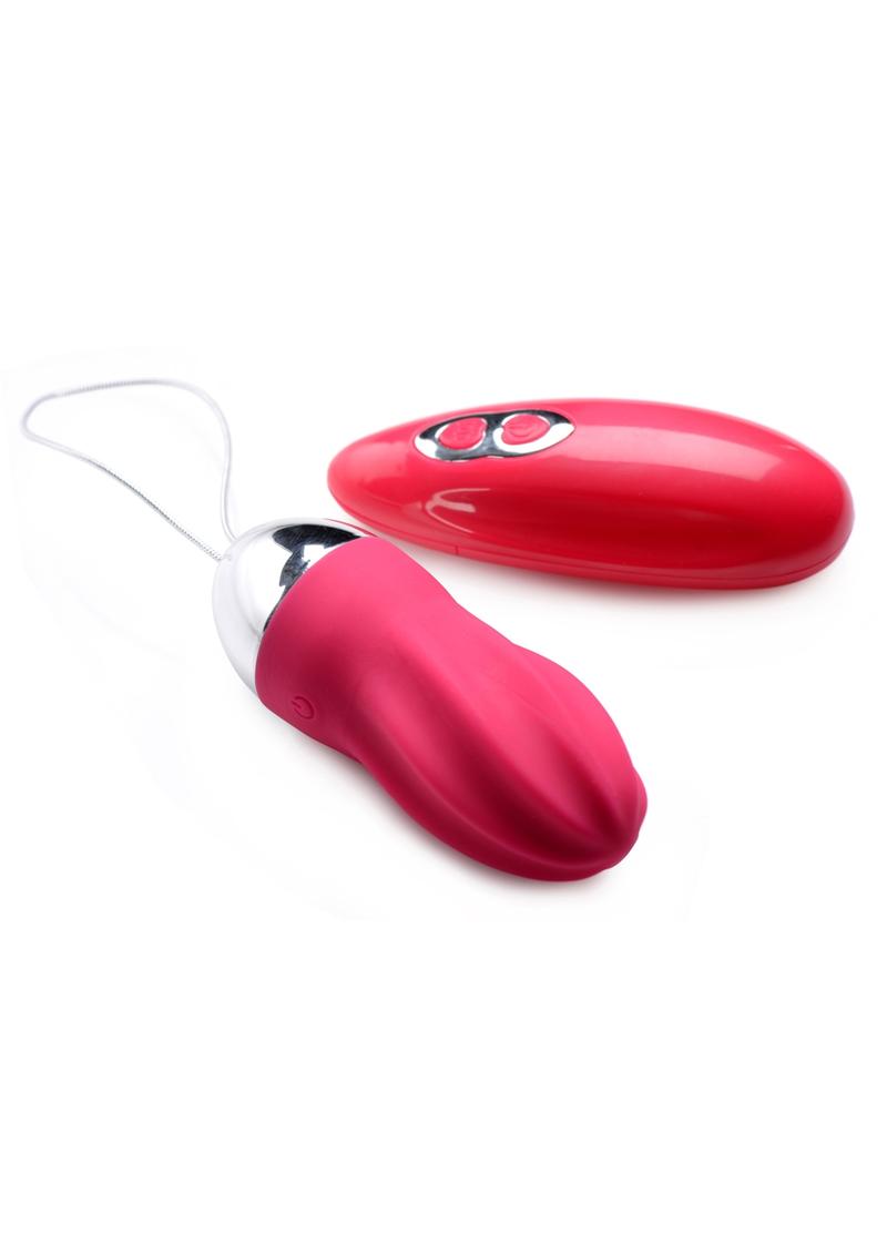 Frisky Raspberry Twirl 36X Swirled Silicone Egg Vibrating With Remote Control