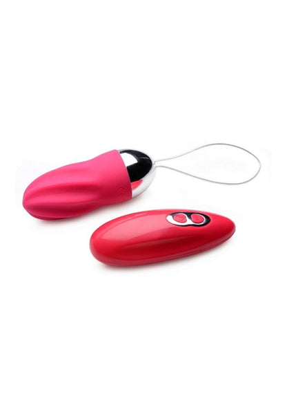 Frisky Raspberry Twirl 36X Swirled Silicone Egg Vibrating With Remote Control
