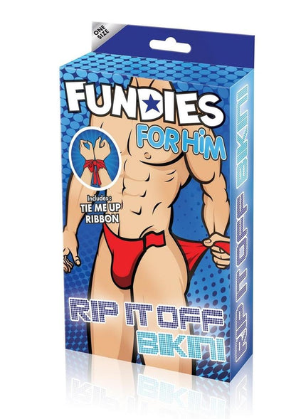Fundies For Him - Rip It Off Bikini with Red Satin Ribbon