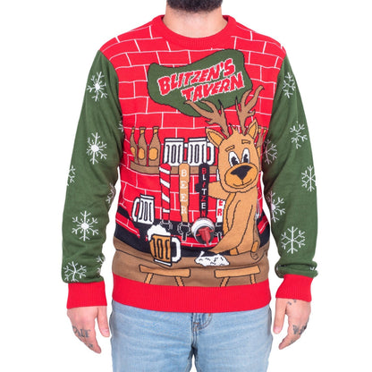 Funny Ugly Christmas Sweater Beverage Dispenser Elfed Up Blitzen&