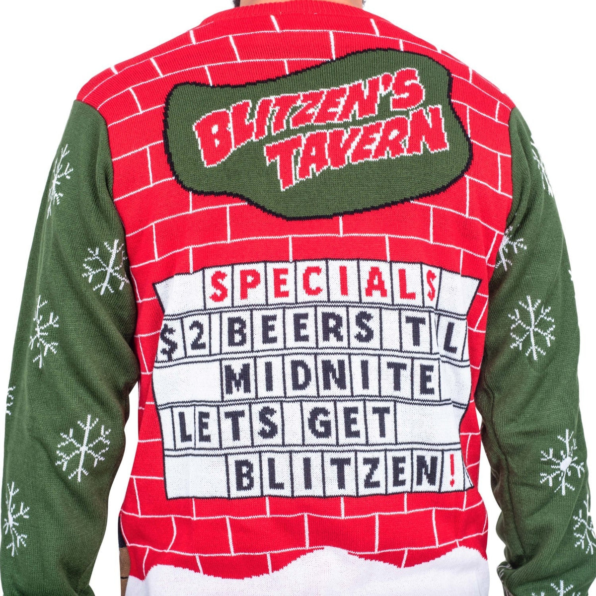 Funny Ugly Christmas Sweater Beverage Dispenser Elfed Up Blitzen&