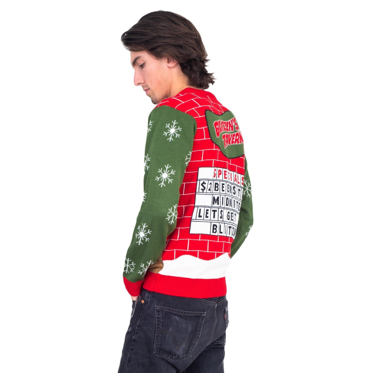 Funny Ugly Christmas Sweater Beverage Dispenser Elfed Up Blitzen&
