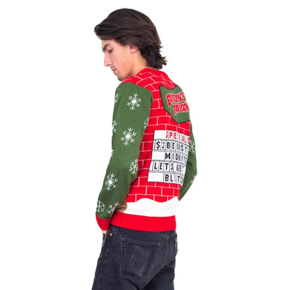 Funny Ugly Christmas Sweater Beverage Dispenser Elfed Up Blitzen&