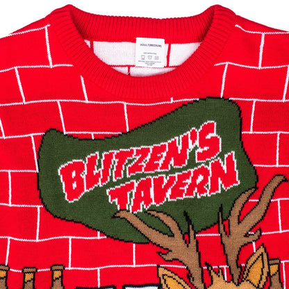 Funny Ugly Christmas Sweater Beverage Dispenser Elfed Up Blitzen&