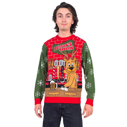 Funny Ugly Christmas Sweater Beverage Dispenser Elfed Up Blitzen&