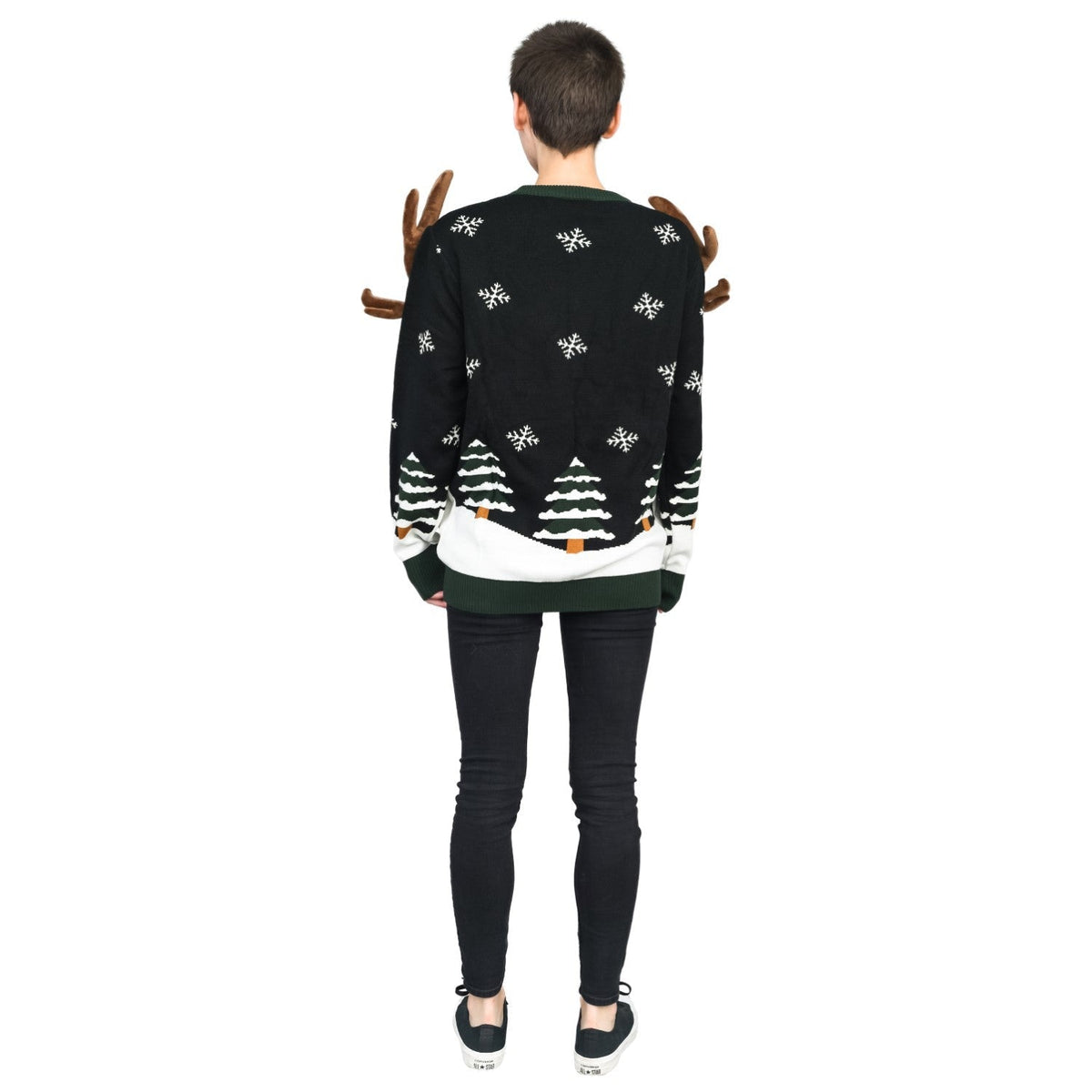 Funny Unisex Reindeer Ring Toss 3D Ugly Christmas Sweater
