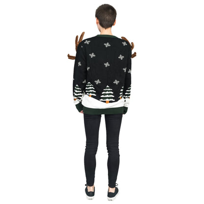 Funny Unisex Reindeer Ring Toss 3D Ugly Christmas Sweater