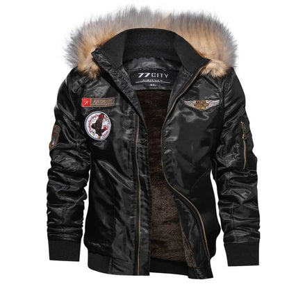 Fur Collar Military Flight Jacket