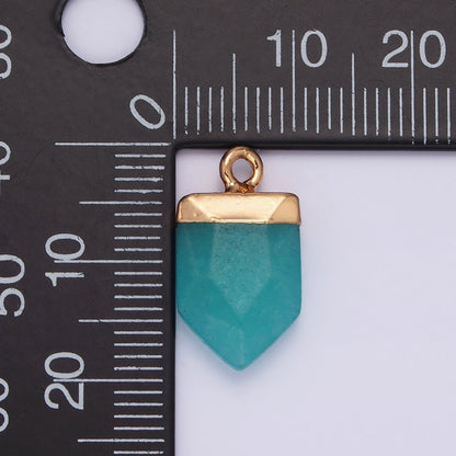 Gemstone Pointed Pendant Stone Crystal, Amethyst, Quartz, Labradorite, Amazonite, Teal Gold Plated N1728 N1729 N1730 N1731 N1732