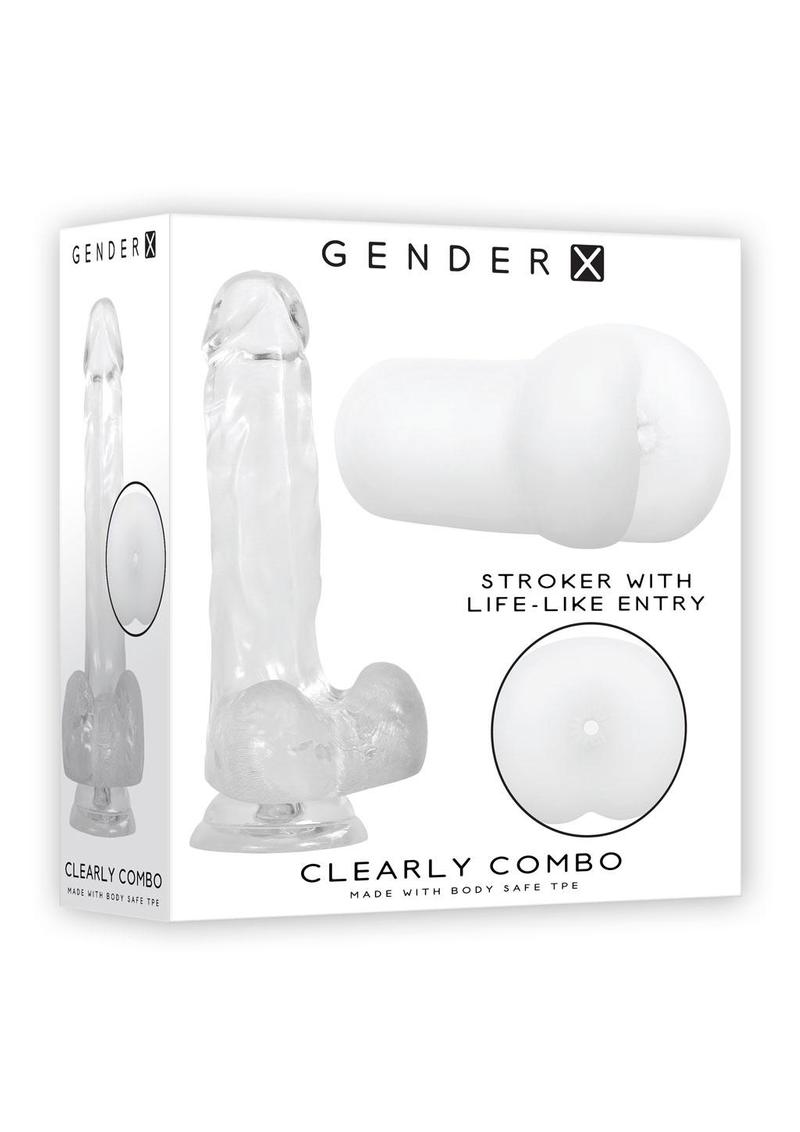 Gender X Clearly Combo Dildo and Stroker Kit with Life-Like Entry