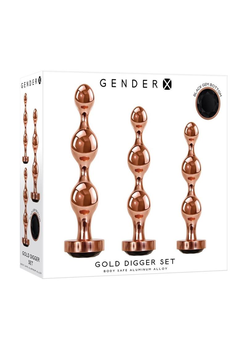 Gender X Gold Digger 3-Piece Anal Plug Set
