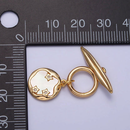 Geometric Bar Shell Pearl Stars Dangle Toggle Clasps Jewelry Closure Supply in Gold &amp; Silver | Z-060 Z-061