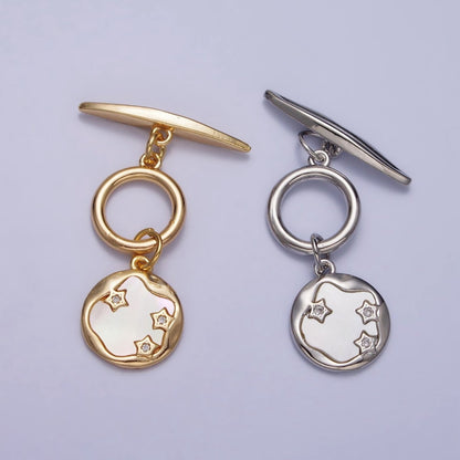 Geometric Bar Shell Pearl Stars Dangle Toggle Clasps Jewelry Closure Supply in Gold &amp; Silver | Z-060 Z-061